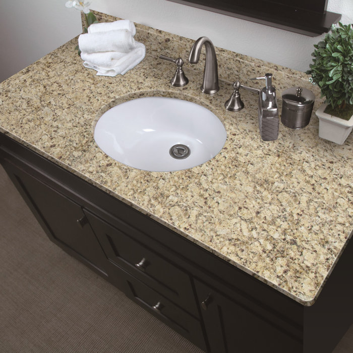3S Stone 49'' Granite Single Bathroom Vanity Top with Sink & Reviews